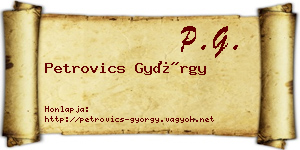 Petrovics György névjegykártya