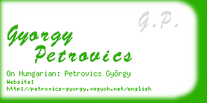 gyorgy petrovics business card