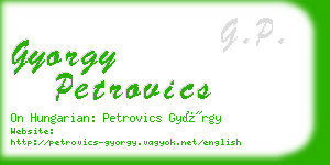 gyorgy petrovics business card